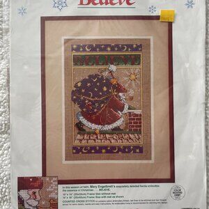 Dimensions Mary Engelbreit Believe Santa Kit Picture 8408 Counted Cross Stitch